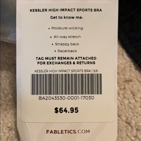 Fabletics black strappy back sports bra - Picture 5 of 6